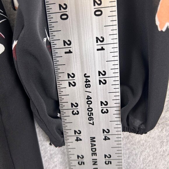 1. State Romper Womens Medium Black Floral Ruffle V-Neck Long Sleeves Casual NWT - Picture 5 of 15